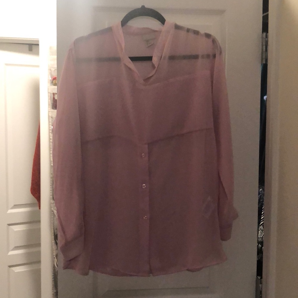 H&M Light pink sheer blouse